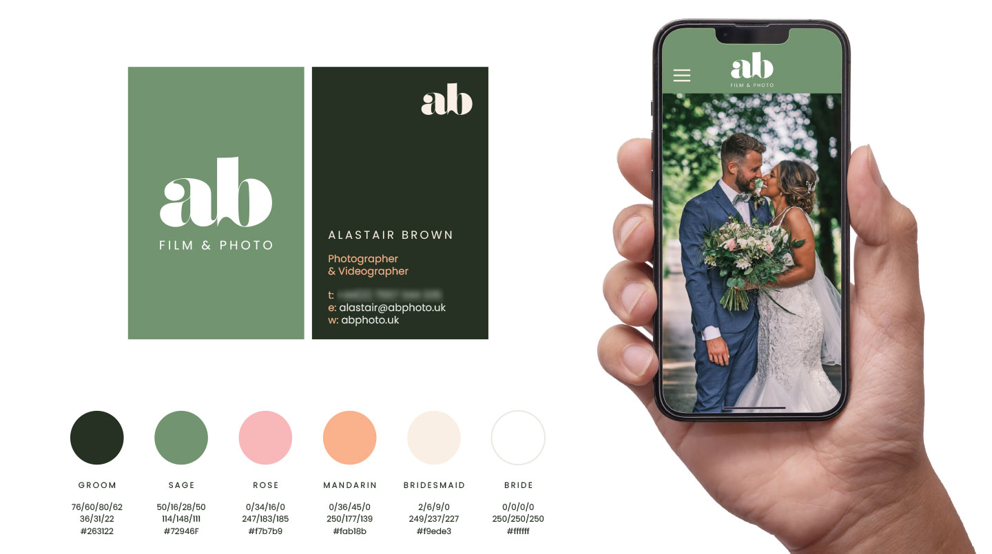 Brand identity design for a wedding photography business