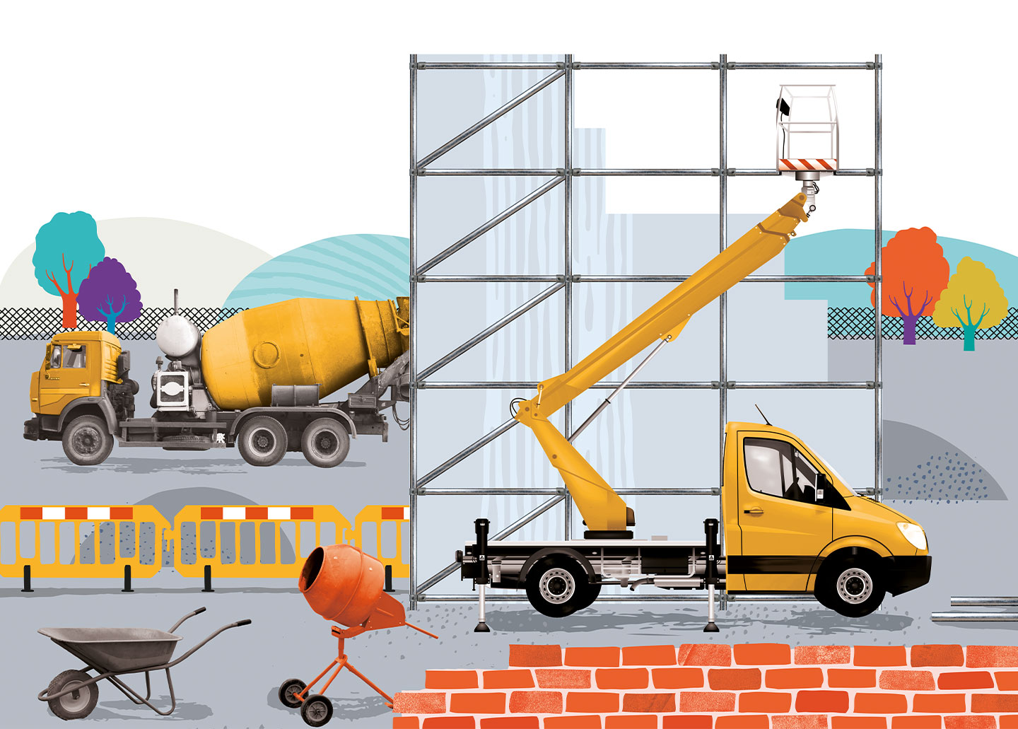 Illustration of Construction Site