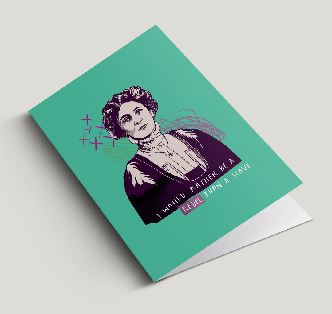 Emmeline Pankhurst Greetings card design